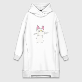 Платье-худи хлопок с принтом Artemis кот в городе Новоалтайск,  |  | artemis | cat | kitty | moon | sailor moon | sailormoon | артемис | белая | кот | котик | котэ | кошка | луна | мультяшка | сейлормун | сэйлор мун