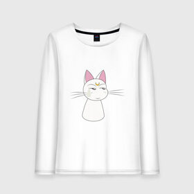 Женский лонгслив хлопок с принтом Artemis в городе Новоалтайск, 100% хлопок |  | artemis | cat | kitty | moon | sailor moon | sailormoon | артемис | белая | кот | котик | котэ | кошка | луна | мультяшка | сейлормун | сэйлор мун