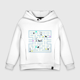 Детское худи Oversize хлопок с принтом Pac-Man в городе Новоалтайск, френч-терри — 70% хлопок, 30% полиэстер. Мягкий теплый начес внутри —100% хлопок | боковые карманы, эластичные манжеты и нижняя кромка, капюшон на магнитной кнопке | arcade | dendi | game | pac | pac man | pacman | retro | аркада | видеоигра | деньди | дэньди | игра | колобок | пакман | пакмэн | ретро