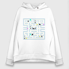 Женское худи Oversize хлопок с принтом Pac-Man в городе Новоалтайск, френч-терри — 70% хлопок, 30% полиэстер. Мягкий теплый начес внутри —100% хлопок | боковые карманы, эластичные манжеты и нижняя кромка, капюшон на магнитной кнопке | arcade | dendi | game | pac | pac man | pacman | retro | аркада | видеоигра | деньди | дэньди | игра | колобок | пакман | пакмэн | ретро