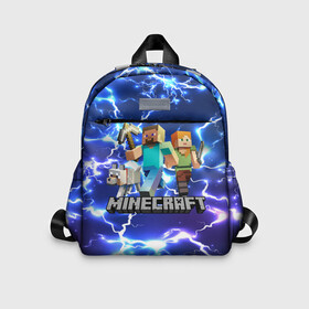 Детский рюкзак 3D с принтом MINECRAFT   МАЙНКРАФТ в городе Новоалтайск, 100% полиэстер | лямки с регулируемой длиной, сверху петелька, чтобы рюкзак можно было повесить на вешалку. Основное отделение закрывается на молнию, как и внешний карман. Внутри дополнительный карман. По бокам два дополнительных кармашка | block | creeper | cube | minecraft | pixel | блок | геометрия | крафт | крипер | кубики | майнкрафт | пиксели