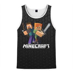 Мужская майка 3D с принтом MINECRAFT МАЙНКРАФТ в городе Новоалтайск, 100% полиэстер | круглая горловина, приталенный силуэт, длина до линии бедра. Пройма и горловина окантованы тонкой бейкой | Тематика изображения на принте: block | creeper | cube | minecraft | pixel | блок | геометрия | крафт | крипер | кубики | майнкрафт | пиксели