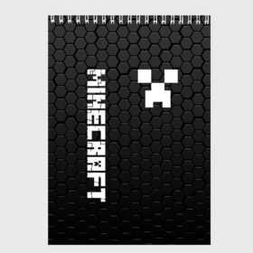 Скетчбук с принтом MINECRAFT МАЙНКРАФТ в городе Новоалтайск, 100% бумага
 | 48 листов, плотность листов — 100 г/м2, плотность картонной обложки — 250 г/м2. Листы скреплены сверху удобной пружинной спиралью | block | creeper | cube | minecraft | pixel | блок | геометрия | крафт | крипер | кубики | майнкрафт | пиксели