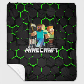 Плед с рукавами с принтом MINECRAFT CREEPER в городе Новоалтайск, 100% полиэстер | Закругленные углы, все края обработаны. Ткань не мнется и не растягивается. Размер 170*145 | Тематика изображения на принте: block | creeper | cube | minecraft | pixel | блок | геометрия | крафт | крипер | кубики | майнкрафт | пиксели