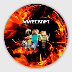 Круглый коврик для мышки с принтом MINECRAFT МАЙНКРАФТ в городе Новоалтайск, резина и полиэстер | круглая форма, изображение наносится на всю лицевую часть | Тематика изображения на принте: block | creeper | cube | minecraft | pixel | блок | геометрия | крафт | крипер | кубики | майнкрафт | пиксели
