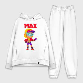 Женский костюм хлопок Oversize с принтом БРАВЛ СТАРС МАКС   MAX в городе Новоалтайск,  |  | bibi | brawl stars | coach mike | crow | evil gene | gale | gene | leon | leon shark | max | mecha crow | mortis | mr.p | nani | phoenix | sally leon | sandy | spike | sprout | surge | tara | virus 8 bit | werewolf | волна | ворон | джин | л