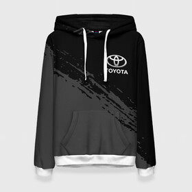 Женская толстовка 3D с принтом TOYOTA. в городе Новоалтайск, 100% полиэстер  | двухслойный капюшон со шнурком для регулировки, мягкие манжеты на рукавах и по низу толстовки, спереди карман-кенгуру с мягким внутренним слоем. | 2020 | auto | sport | toyota | авто | автомобиль | автомобильные | бренд | марка | машины | спорт | тойота