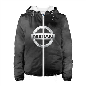 Женская куртка 3D с принтом NISSAN. в городе Новоалтайск, ткань верха — 100% полиэстер, подклад — флис | прямой крой, подол и капюшон оформлены резинкой с фиксаторами, два кармана без застежек по бокам, один большой потайной карман на груди. Карман на груди застегивается на липучку | 2020 | auto | nissan | sport | авто | автомобиль | автомобильные | бренд | марка | машины | ниссан | спорт