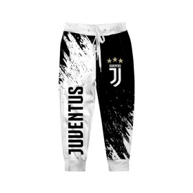 Детские брюки 3D с принтом JUVENTUS. в городе Новоалтайск, 100% полиэстер | манжеты по низу, эластичный пояс регулируется шнурком, по бокам два кармана без застежек, внутренняя часть кармана из мелкой сетки | cr7 | juve | juventus | ronaldo | роналдо | ювентус