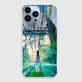 Чехол для iPhone 13 Pro Max с принтом Девушка одна в аниме мире в городе Новоалтайск,  |  | Тематика изображения на принте: аниме | архитектура | бабочки | город | девушка | здание | иллюстрация | мир | одиночество | растения | рисунок | рыбы | свет | улица | фон