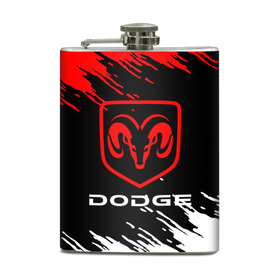 Фляга с принтом DODGE. в городе Новоалтайск, металлический корпус | емкость 0,22 л, размер 125 х 94 мм. Виниловая наклейка запечатывается полностью | 2020 | auto | dodge | sport | авто | автомобиль | автомобильные | бренд | додж | марка | машины | спорт