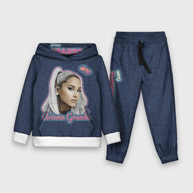Детский костюм 3D (с толстовкой) с принтом Ariana Grande Jeans в городе Новоалтайск,  |  | ariana grande | grande | heart | jeans | pink | team | ариана гранде | гранде | джинса | джинсовый | джинсы | для фанатов | надпись | попса | розовый | сердечки | синий | текстура | фанатам