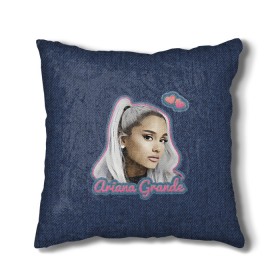 Подушка 3D с принтом Ariana Grande Jeans в городе Новоалтайск, наволочка – 100% полиэстер, наполнитель – холлофайбер (легкий наполнитель, не вызывает аллергию). | состоит из подушки и наволочки. Наволочка на молнии, легко снимается для стирки | ariana grande | grande | heart | jeans | pink | team | ариана гранде | гранде | джинса | джинсовый | джинсы | для фанатов | надпись | попса | розовый | сердечки | синий | текстура | фанатам