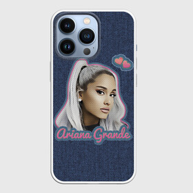 Чехол для iPhone 13 Pro с принтом Ariana Grande Jeans в городе Новоалтайск,  |  | Тематика изображения на принте: ariana grande | grande | heart | jeans | pink | team | ариана гранде | гранде | джинса | джинсовый | джинсы | для фанатов | надпись | попса | розовый | сердечки | синий | текстура | фанатам