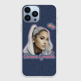 Чехол для iPhone 13 Pro Max с принтом Ariana Grande Jeans в городе Новоалтайск,  |  | ariana grande | grande | heart | jeans | pink | team | ариана гранде | гранде | джинса | джинсовый | джинсы | для фанатов | надпись | попса | розовый | сердечки | синий | текстура | фанатам