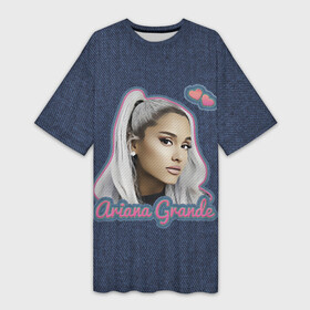 Платье-футболка 3D с принтом Ariana Grande Jeans в городе Новоалтайск,  |  | ariana grande | grande | heart | jeans | pink | team | ариана гранде | гранде | джинса | джинсовый | джинсы | для фанатов | надпись | попса | розовый | сердечки | синий | текстура | фанатам