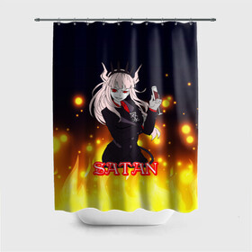 Штора 3D для ванной с принтом Helltaker Satan Girl в городе Новоалтайск, 100% полиэстер | плотность материала — 100 г/м2. Стандартный размер — 146 см х 180 см. По верхнему краю — пластиковые люверсы для креплений. В комплекте 10 пластиковых колец | cerberus | deвиноmons | helltaker | lucifer | ад | аниме | анимешные | арт | блины | гарем | головоломка | демон | демонессы | демонетки | игра | игроман | касты | комиксы | любовь | люцифер | милые | няшные | персонажи