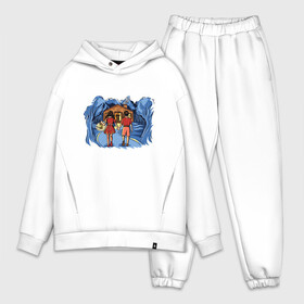 Мужской костюм хлопок OVERSIZE с принтом Дети в лесу в городе Новоалтайск,  |  | child | children | childrens | family | forest | halloween | horror | house | kids | в дремучем | в лесу | гензель и гретель | детишки | дитя | домик | дремучий лес | лес | с фонариком | семья | страшная сказка | страшный | темный | ужасы