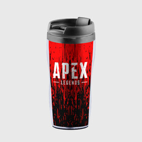 Термокружка-непроливайка с принтом Apex Legends. в городе Новоалтайск, внутренняя часть — пищевой пластик, наружная часть — прозрачный пластик, между ними — полиграфическая вставка с рисунком | объем — 350 мл, герметичная крышка | apex | apex legends | battle | battle royal | bloodhound | titanfall | wraith | апекс | апекс легендс | батл | битва | война | королевская битва | легендс | рояль