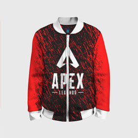 Детский бомбер 3D с принтом Apex Legends. в городе Новоалтайск, 100% полиэстер | застегивается на молнию, по бокам два кармана без застежек, мягкие манжеты, по низу бомбера и на воротнике — эластичная резинка | apex | apex legends | battle | battle royal | bloodhound | titanfall | wraith | апекс | апекс легендс | батл | битва | война | королевская битва | легендс | рояль