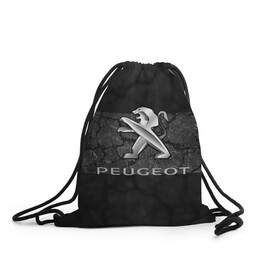 Рюкзак-мешок 3D с принтом PEUGEOT. в городе Новоалтайск, 100% полиэстер | плотность ткани — 200 г/м2, размер — 35 х 45 см; лямки — толстые шнурки, застежка на шнуровке, без карманов и подкладки | abstract | auto | brand | car | geometry | peugeot | sport | texture | абстракция | авто | автомобильные | бренд | геометрия | классика | машины | модные | пежо | спорт | стиль | текстура