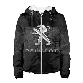 Женская куртка 3D с принтом PEUGEOT. в городе Новоалтайск, ткань верха — 100% полиэстер, подклад — флис | прямой крой, подол и капюшон оформлены резинкой с фиксаторами, два кармана без застежек по бокам, один большой потайной карман на груди. Карман на груди застегивается на липучку | abstract | auto | brand | car | geometry | peugeot | sport | texture | абстракция | авто | автомобильные | бренд | геометрия | классика | машины | модные | пежо | спорт | стиль | текстура