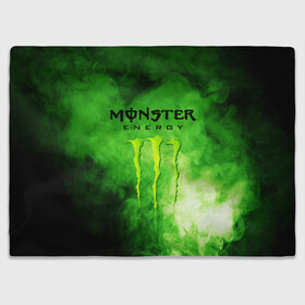 Плед 3D с принтом MONSTER ENERGY в городе Новоалтайск, 100% полиэстер | закругленные углы, все края обработаны. Ткань не мнется и не растягивается | brend | green | monster energy | андреналин | бренд | зеленый | логотип | монстр | напиток | энергетик | энергия