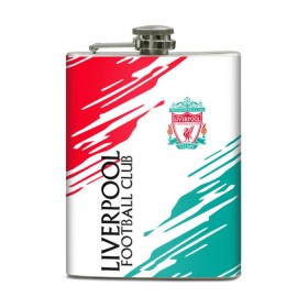 Фляга с принтом LIVERPOOL. в городе Новоалтайск, металлический корпус | емкость 0,22 л, размер 125 х 94 мм. Виниловая наклейка запечатывается полностью | lfc | liverpool | sport | ynwa | ливерпуль | лфк | спорт
