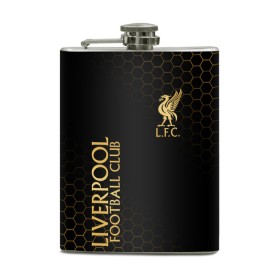 Фляга с принтом LIVERPOOL. в городе Новоалтайск, металлический корпус | емкость 0,22 л, размер 125 х 94 мм. Виниловая наклейка запечатывается полностью | lfc | liverpool | sport | ynwa | ливерпуль | лфк | спорт