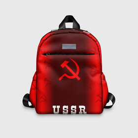 Детский рюкзак 3D с принтом USSR   СССР в городе Новоалтайск, 100% полиэстер | лямки с регулируемой длиной, сверху петелька, чтобы рюкзак можно было повесить на вешалку. Основное отделение закрывается на молнию, как и внешний карман. Внутри дополнительный карман. По бокам два дополнительных кармашка | ccch | made | russia | sssr | ussr | ветеран | герб | гыык | ленин | орел | победа | родина | рожден | рожденный | россия | русский | сборная | сделан | сделано | символ | символы | советский | союз | ссср | сталин