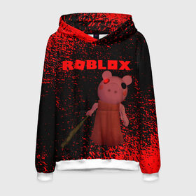 Мужская толстовка 3D с принтом Roblox piggy Свинка Пигги в городе Новоалтайск, 100% полиэстер | двухслойный капюшон со шнурком для регулировки, мягкие манжеты на рукавах и по низу толстовки, спереди карман-кенгуру с мягким внутренним слоем. | Тематика изображения на принте: game | gamer | logo | minecraft | piggi | roblox | simulator | игра | конструктор | лого | пигги | свинья | симулятор | строительство | фигура