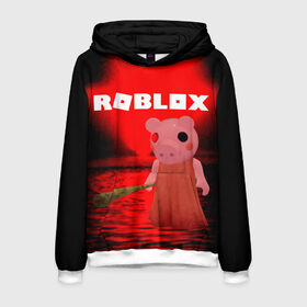 Мужская толстовка 3D с принтом Roblox piggy Свинка Пигги в городе Новоалтайск, 100% полиэстер | двухслойный капюшон со шнурком для регулировки, мягкие манжеты на рукавах и по низу толстовки, спереди карман-кенгуру с мягким внутренним слоем. | Тематика изображения на принте: game | gamer | logo | minecraft | piggi | roblox | simulator | игра | конструктор | лого | пигги | свинья | симулятор | строительство | фигура