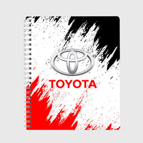 Тетрадь с принтом TOYOTA в городе Новоалтайск, 100% бумага | 48 листов, плотность листов — 60 г/м2, плотность картонной обложки — 250 г/м2. Листы скреплены сбоку удобной пружинной спиралью. Уголки страниц и обложки скругленные. Цвет линий — светло-серый
 | Тематика изображения на принте: 2020 | auto | sport | toyota | авто | автомобиль | автомобильные | бренд | марка | машины | спорт | тойота