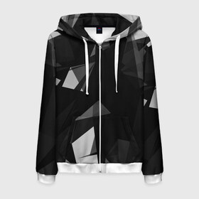 Мужская толстовка 3D на молнии с принтом Camo - Black & White в городе Новоалтайск, 100% полиэстер | длина до линии бедра, манжеты и пояс оформлены мягкой тканевой резинкой, двухслойный капюшон со шнурком для регулировки, спереди молния, по бокам два кармана | Тематика изображения на принте: abstract | abstraction | color | geometry | polygon | polygonal | абстракция | геометрия | полигоны | психоделика