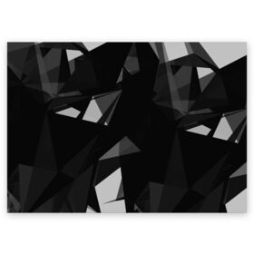 Поздравительная открытка с принтом Camo - Black & White в городе Новоалтайск, 100% бумага | плотность бумаги 280 г/м2, матовая, на обратной стороне линовка и место для марки
 | Тематика изображения на принте: abstract | abstraction | color | geometry | polygon | polygonal | абстракция | геометрия | полигоны | психоделика