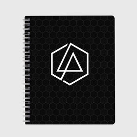 Тетрадь с принтом LINKIN PARK в городе Новоалтайск, 100% бумага | 48 листов, плотность листов — 60 г/м2, плотность картонной обложки — 250 г/м2. Листы скреплены сбоку удобной пружинной спиралью. Уголки страниц и обложки скругленные. Цвет линий — светло-серый
 | Тематика изображения на принте: chester bennington | linkin park | mike shinoda | линкин парк