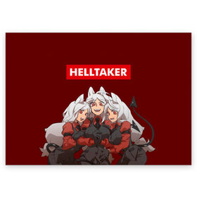 Поздравительная открытка с принтом HELLTAKER в городе Новоалтайск, 100% бумага | плотность бумаги 280 г/м2, матовая, на обратной стороне линовка и место для марки
 | anime | azazel | beelzebub | cerberus | hell | helltaker | justice | lucifer | malina | modeus | pandemonica | zdrada | ад | аниме | демон | демонесса | здрада | люцифер | малина | модеус | пандемоника | правосудие | хеллтейкер | хент