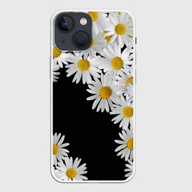 Чехол для iPhone 13 mini с принтом Ромашковая россыпь в городе Новоалтайск,  |  | flowers | spring | summer | букет | бутоны | весна | жара | лепестки | летний | лето | листья | март | ночь | паттерн | поле | поляна | природа | растение | ромашка | ромашки | ромашковое | сад | солнце | узоры