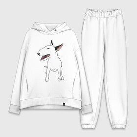 Женский костюм хлопок Oversize с принтом Бультерьер в городе Новоалтайск,  |  | dog | pitbull | боец | бойцовский | борьба | бульдог | бультерьер | гав | домашние | животные | зверек | зверь | злой | лапы | малыш | мужские | оскал | пацанские | пес | питбуль | питомец | псина | собака