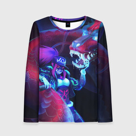 Женский лонгслив 3D с принтом League of legends Akali KDA в городе Новоалтайск, 100% полиэстер | длинные рукава, круглый вырез горловины, полуприлегающий силуэт | akali | kda | league of legends | lol | акали | кда | лига легенд | лол
