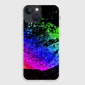 Чехол для iPhone 13 mini с принтом КАПЛИ В НЕОНЕ в городе Новоалтайск,  |  | abstraction | watercolor | абстракция красок | акварель | брызги красок | живопись | краска | потертость красок | размытые краски | текстуры | яркие краски