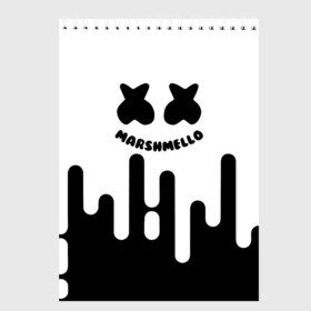 Скетчбук с принтом Fortnite Marshmello в городе Новоалтайск, 100% бумага
 | 48 листов, плотность листов — 100 г/м2, плотность картонной обложки — 250 г/м2. Листы скреплены сверху удобной пружинной спиралью | archetype | fortnite | fortnite x | game | ikonik | marshmello | raven | архетип | ворон | игра | иконик | маршмелло | фортнайт
