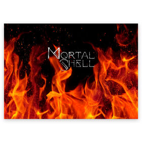 Поздравительная открытка с принтом Mortal Shell. в городе Новоалтайск, 100% бумага | плотность бумаги 280 г/м2, матовая, на обратной стороне линовка и место для марки
 | esport | games | mortal kombat | mortal shell | souls like ролевой экшен | беспощадный ролевой боевик | игроки | игры | киберспорт | мортал комбат | мортал шелл | разрушенный мир
