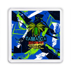 Магнит 55*55 с принтом Jamaica Roots and reggae в городе Новоалтайск, Пластик | Размер: 65*65 мм; Размер печати: 55*55 мм | Тематика изображения на принте: jamaica | reggae | roots | летняя | лето | надпись | пальма | раста | регги | рэгги | текст | фраза | ямайка