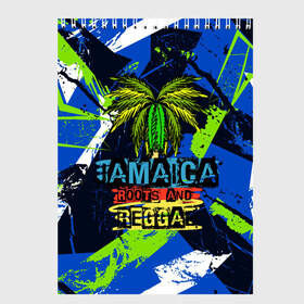 Скетчбук с принтом Jamaica Roots and reggae в городе Новоалтайск, 100% бумага
 | 48 листов, плотность листов — 100 г/м2, плотность картонной обложки — 250 г/м2. Листы скреплены сверху удобной пружинной спиралью | jamaica | reggae | roots | летняя | лето | надпись | пальма | раста | регги | рэгги | текст | фраза | ямайка