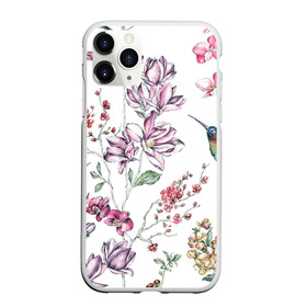 Чехол для iPhone 11 Pro Max матовый с принтом Колибри в городе Новоалтайск, Силикон |  | Тематика изображения на принте: арт | колибри | краски | птица | птичка | рисунок | цветы