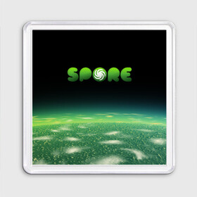 Магнит 55*55 с принтом Spore Green | СПОР (Z) в городе Новоалтайск, Пластик | Размер: 65*65 мм; Размер печати: 55*55 мм | creepy cute | ea | electronic arts | maxis | spore | spore hero | ангелоид | генирал фауст | гудра | жуткие и милые | империя эсти | маасари | мухоид | племя | ролевая игра | рыба бегун | симулятор бога | сирено головый
