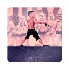 Магнит виниловый Квадрат с принтом Нейт Диаз(Nate Diaz) в городе Новоалтайск, полимерный материал с магнитным слоем | размер 9*9 см, закругленные углы | Тематика изображения на принте: арт. | бои | бокс | единоборства | мма