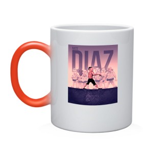 Кружка хамелеон с принтом Нейт Диаз(Nate Diaz) в городе Новоалтайск, керамика | меняет цвет при нагревании, емкость 330 мл | арт. | бои | бокс | единоборства | мма
