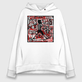 Женское худи Oversize хлопок с принтом Нейт Диаз(Nate Diaz) в городе Новоалтайск, френч-терри — 70% хлопок, 30% полиэстер. Мягкий теплый начес внутри —100% хлопок | боковые карманы, эластичные манжеты и нижняя кромка, капюшон на магнитной кнопке | арт. | бои | бокс | единоборства | мма